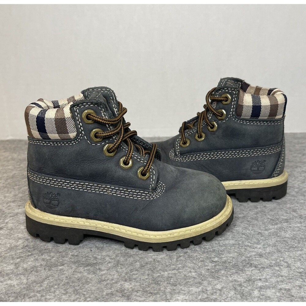 Timberland® Premium 6-Inch Boot - Baby/ Toddler/ Little Kid SIZE 7 Gray & Plaid